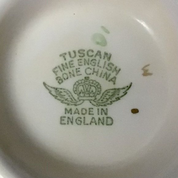 Vintage Tuscan Tea Cup and Saucer Fine English Bone China Pink Gold Turquoise - Picture 6 of 8